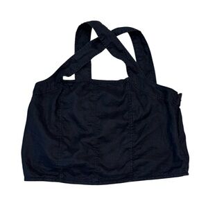 Everlane European Flax 100%  Linen Black Crop Black Women's Top 12